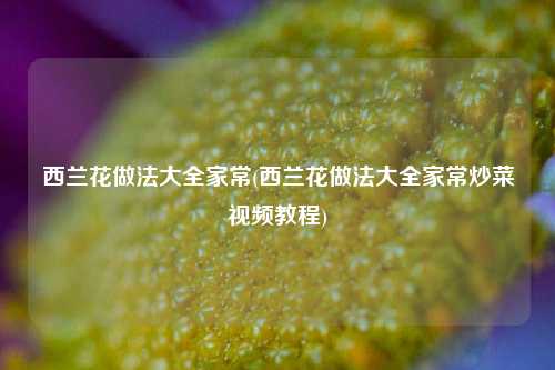 西兰花做法大全家常(西兰花做法大全家常炒菜视频教程)