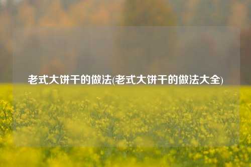 老式大饼干的做法(老式大饼干的做法大全)
