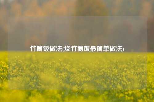 竹筒饭做法(烧竹筒饭最简单做法)