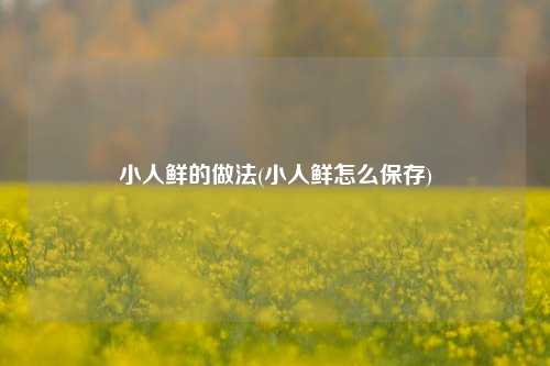 小人鲜的做法(小人鲜怎么保存)